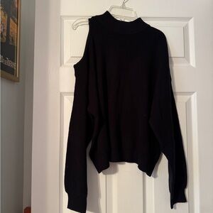 Anthropologie One Side, Off-the-Shoulder Black Sweater